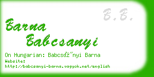 barna babcsanyi business card